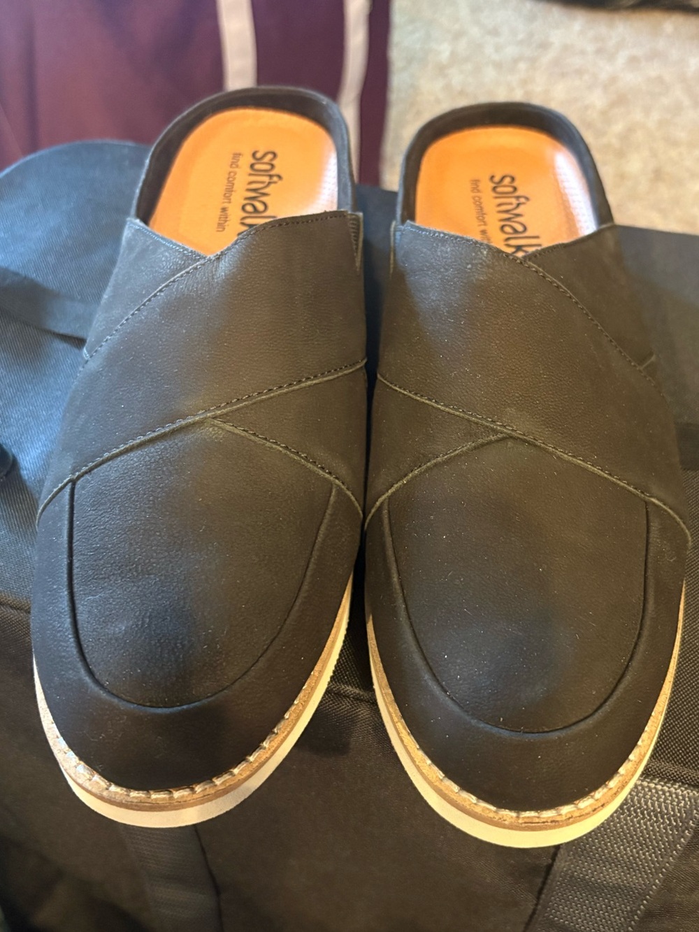 SoftWalk Women’s Black Slip-On Mules